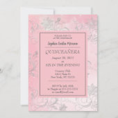 Rosa mit Rutschblume Einladung (Vorderseite)