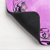 Rosa mit Schmetterlingen Mousepad (Ecke)