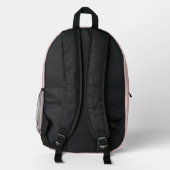 Rosa mit schwarzem Pinstreifen Bedruckter Rucksack (Rückseite)