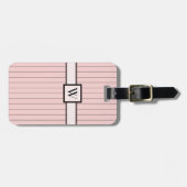 Rosa mit schwarzem Pinstreifen - Gepäckanhänger (Vorderseite horizontal)