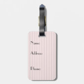 Rosa mit schwarzem Pinstreifen - Gepäckanhänger (Rückseite vertikal)