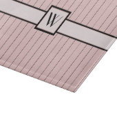 Rosa mit schwarzem Pinstreifen glänzende Tafel Schneidebrett (Ecke)