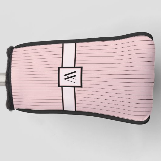 Rosa mit schwarzem Pinstreifen Putter Abdeckung Golf Headcover (Vorderseite)