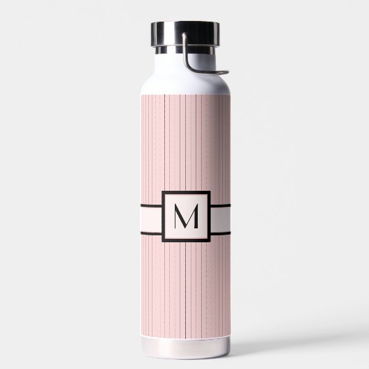 Rosa mit schwarzem Pinstreifen Trinkflasche (Links)
