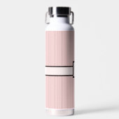 Rosa mit schwarzem Pinstreifen Trinkflasche (Vorne)
