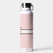 Rosa mit schwarzem Pinstreifen Trinkflasche (Rückseite)