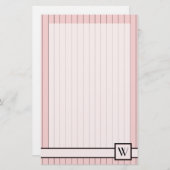 Rosa mit schwarzem Pinstripes-Bodenbelag Briefpapier (Vorne/Hinten)