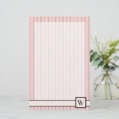 Rosa mit schwarzem Pinstripes-Bodenbelag Briefpapier (Stehend Vorderseite)