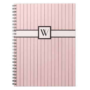 Rosa mit schwarzem Pinstripes-Notebook Notizblock