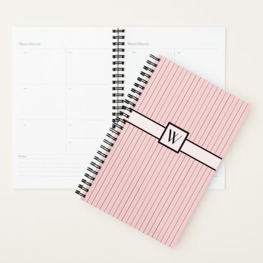 Rosa mit schwarzem Pinstripes-Plakat Planer (Anzeige)