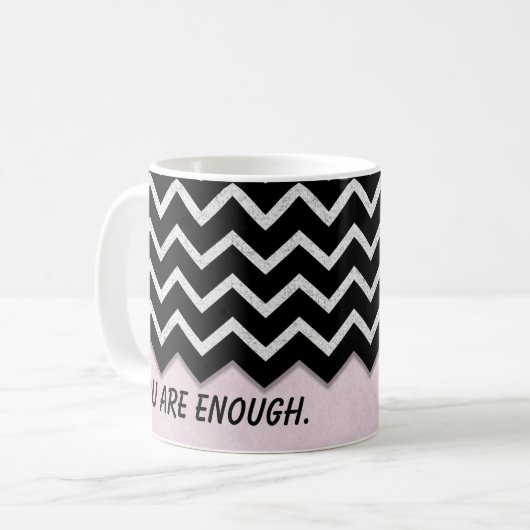 Rosa mit schwarzem Zickzack Kaffeetasse (Vorderseite Links)