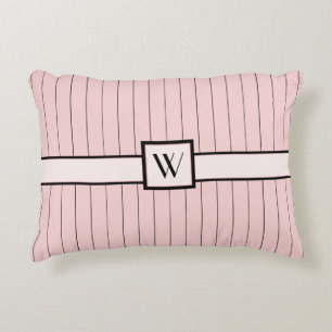 Rosa mit schwarzen Pinstreifen Akzente Kissen