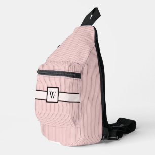 Rosa mit schwarzen Pinstripes Crossbody Bag