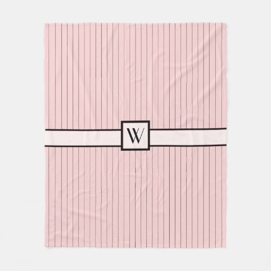 Rosa mit schwarzen Pinstripes Fleece Blankon (Vorderseite)