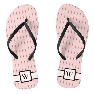 Rosa mit schwarzen Pinstripes Flip Flops Badesandalen