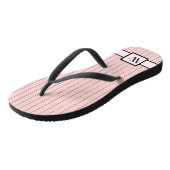 Rosa mit schwarzen Pinstripes Flip Flops Badesandalen (Schrägansicht)