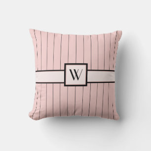 Rosa mit schwarzen Pinstripes Kissen