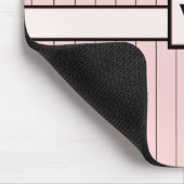 Rosa mit schwarzen Pinstripes Mousepad (Ecke)