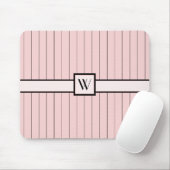 Rosa mit schwarzen Pinstripes Mousepad (Mit Mouse)