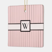 Rosa mit schwarzen Pinstripes Ornament (Links)
