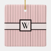 Rosa mit schwarzen Pinstripes Ornament (Rückseite)