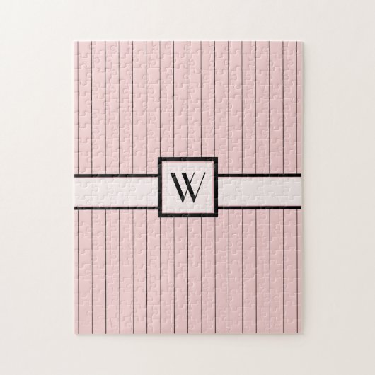 Rosa mit schwarzen Pinstripes Puzzle (Vertikal)