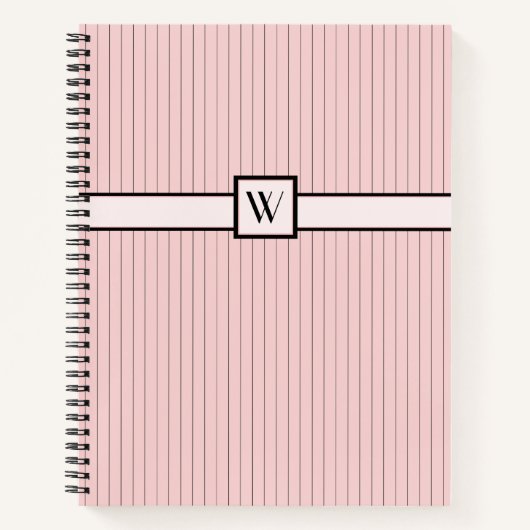 Rosa mit schwarzen Pinstripes Spiral-Notebook Notizblock (Vorderseite)