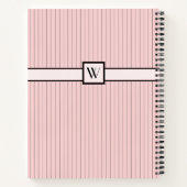 Rosa mit schwarzen Pinstripes Spiral-Notebook Notizblock (Rückseite)
