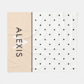 Rosa mit schwarzen und weißen Polka-Punkten Fleecedecke (Vorderseite (Horizontal))