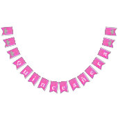 Rosa mit silbernen Kronen Quinceañera Jagd Wimpelkette (Alle)