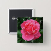 Rosa mit Sternen Button (Vorne & Hinten)