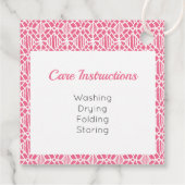 Rosa mit weißem Crochet-Spitzen-Muster Geschenkanhänger (Rückseite)