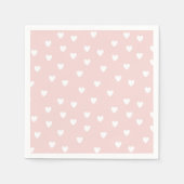 Rosa mit weißem Herzen Serviette (Vorderseite)