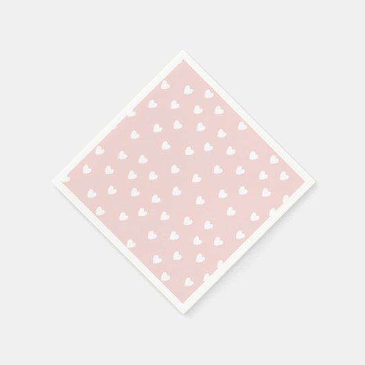 Rosa mit weißem Herzen Serviette (Ecke)
