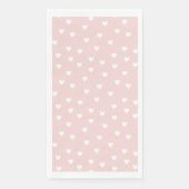 Rosa mit weißem Herzen Serviette (Vorderseite)