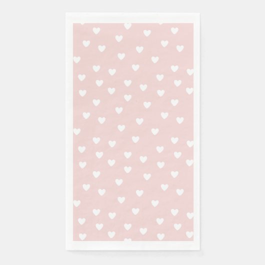 Rosa mit weißem Herzen Serviette (Vorderseite)