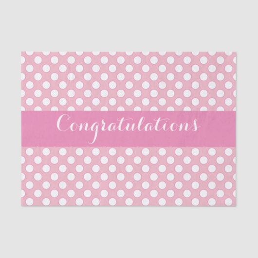 Rosa mit weißem Polka-Punkt Seidenpapier (Vorderseite)