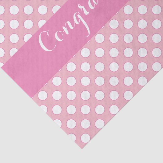 Rosa mit weißem Polka-Punkt Seidenpapier (Ausschnitt)