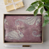 Rosa mit Weißem Seepferd-Dekopulationspapier Seidenpapier (Geschenk)