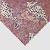 Rosa mit Weißem Seepferd-Dekopulationspapier Seidenpapier (Detail)