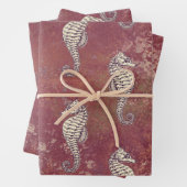 Rosa mit weißem Seepferd Geschenkpapier Set (Beispiel)