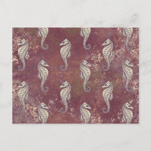 Rosa mit weißem Seepferd Postkarte (Vorderseite)