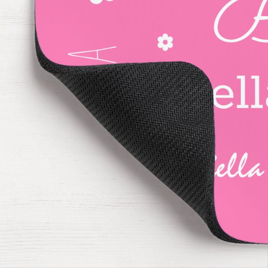 Rosa mit weißen Blume, individuell angepasstes Mau Mousepad (Ecke)