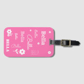 Rosa mit weißen Blume, individueller Gepäckanhänge Gepäckanhänger (Vorderseite (Horizontal))