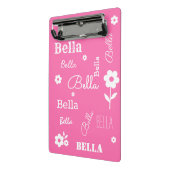 Rosa mit weißen Blume, kundenspezifisch Mini Klemmbrett (Gewinkelt2)