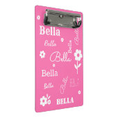 Rosa mit weißen Blume, kundenspezifisch Mini Klemmbrett (Schrägansicht)