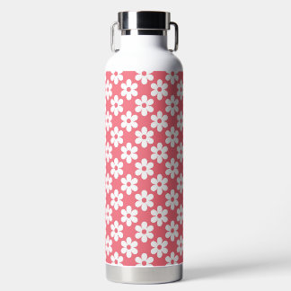 ROSA MIT WEISSEN GÄNSEBLÜMCHEN TRINKFLASCHE