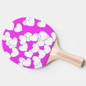 Rosa mit weißen Herzen Tischtennis Schläger (Seitenansicht)