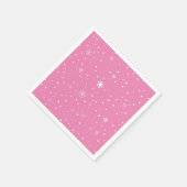 Rosa mit weißen Punkten & Schneeflocken Holiday Na Serviette (Ecke)