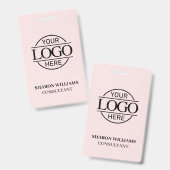 Rosa Mitarbeiter-ID mit benutzerdefiniertem Firmen Ausweis (Front & Back)
